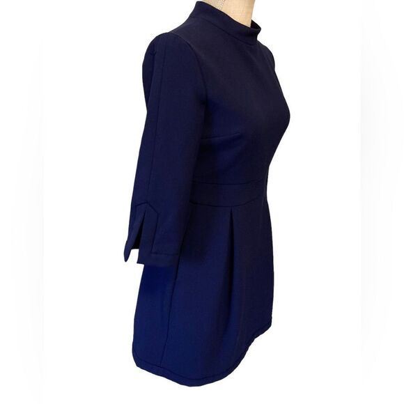Nicole Miller Atelier - NWT Navy Blue Sheath Dress with Mock Neck - Picture 3 of 9